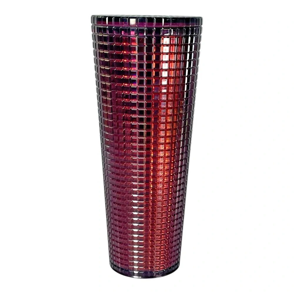 Starbucks 2020 Holiday Disco Grid Tumbler Berry Plum 24oz Venti LE Studded Cup